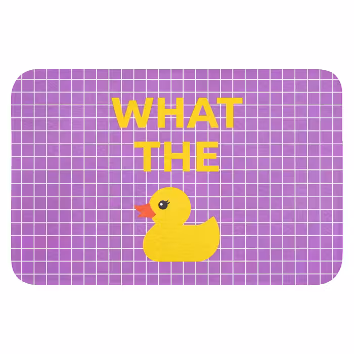 Badematte - Text - Ente - Lila