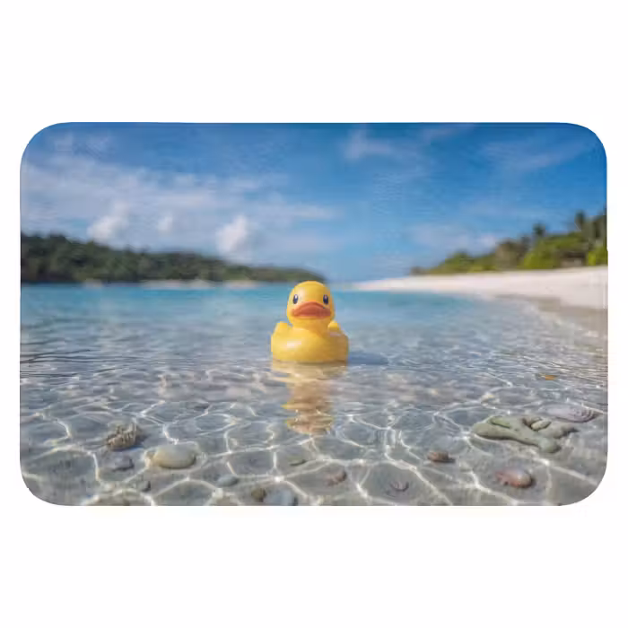Badematte - Tropical - Gummi-Ente - gelb