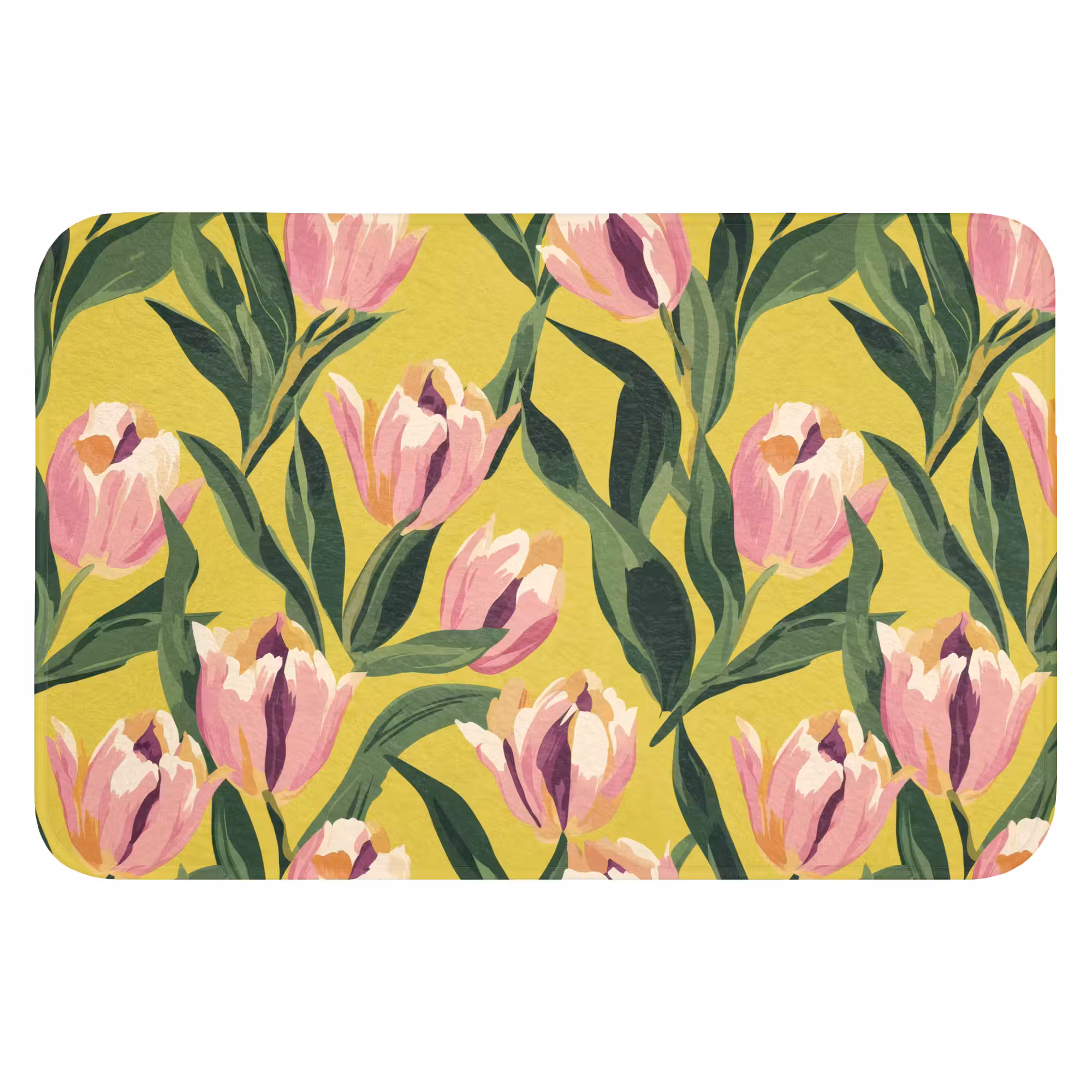 Badematte - Tulpen - Botanisch - Gelb