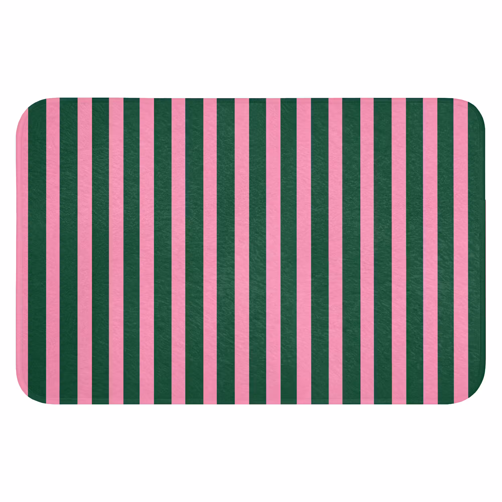 Badematte - Vertikale Streifen - Grün - Rosa