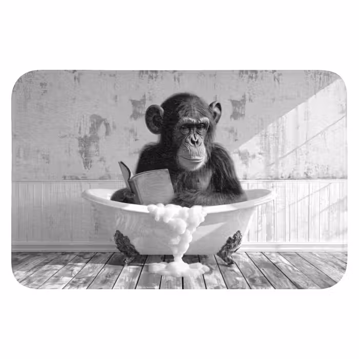 Badematte - Vintage - Affe - Badewanne - Schaumstoff - Tier