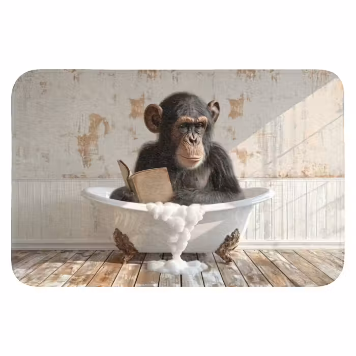 Badematte - Vintage - Affe - Badewanne - Schaumstoff - Tier