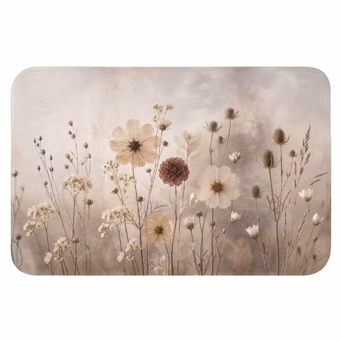 Badematte - Wilde Blumen - Botanisch - Vintage - Natur - Rustikal