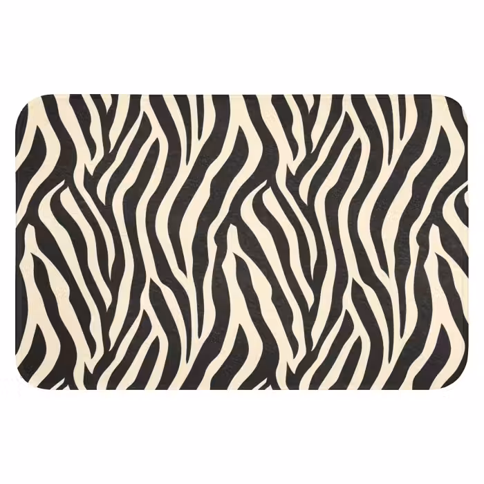 Badematte - Zebra - Druck - Klassisch - Schwarz