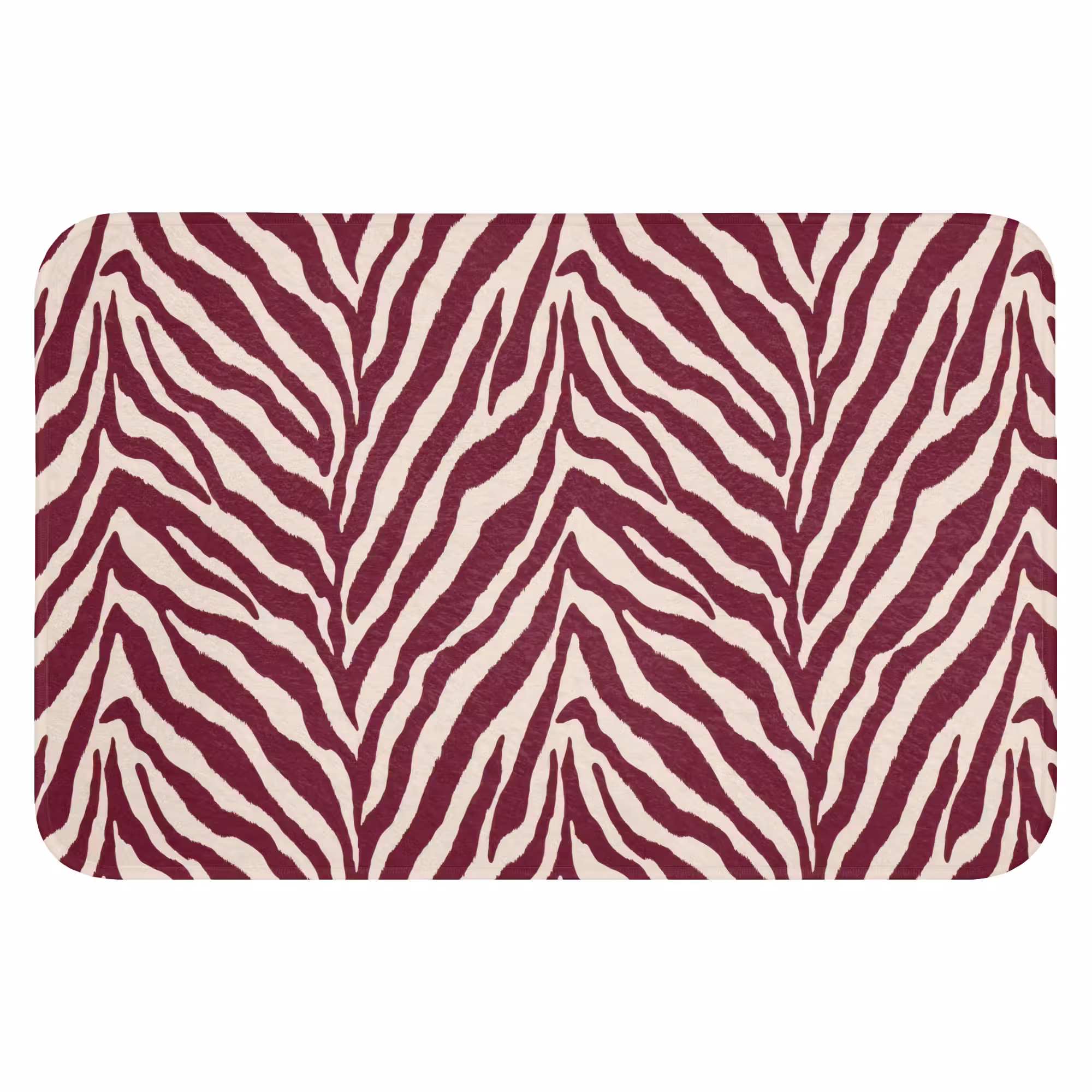 Badematte - Zebra - Motiv - Bordeaux - Rot