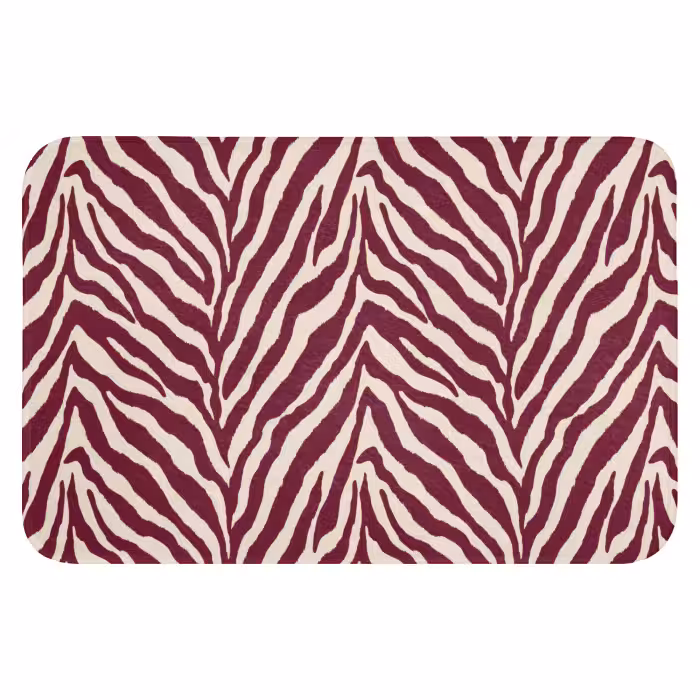 Badematte - Zebra - Motiv - Bordeaux - Rot
