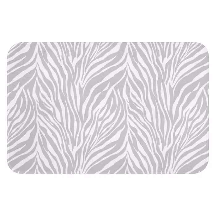 Badematte - Zebra - Motiv - Grau