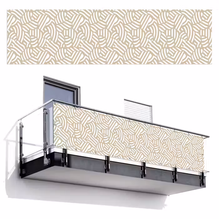 Balkonsichtschutz - Abstrakt - Modern - Beige