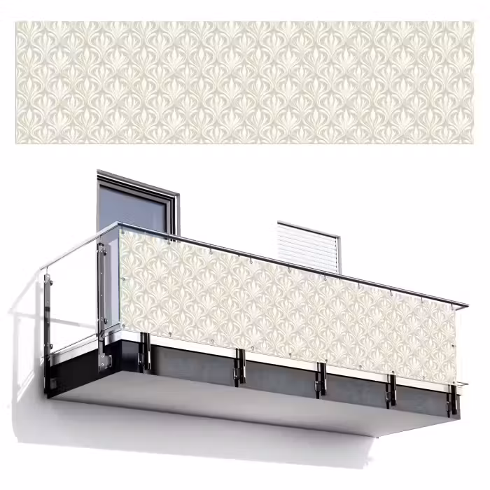 Balkonsichtschutz - Barock - Muster - Beige