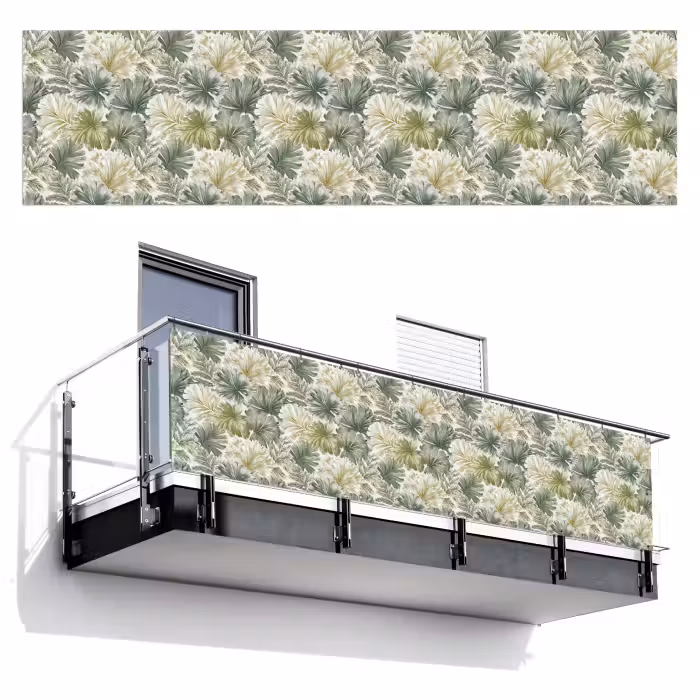 Balkonsichtschutz - Blätter - Botanisch - Grün