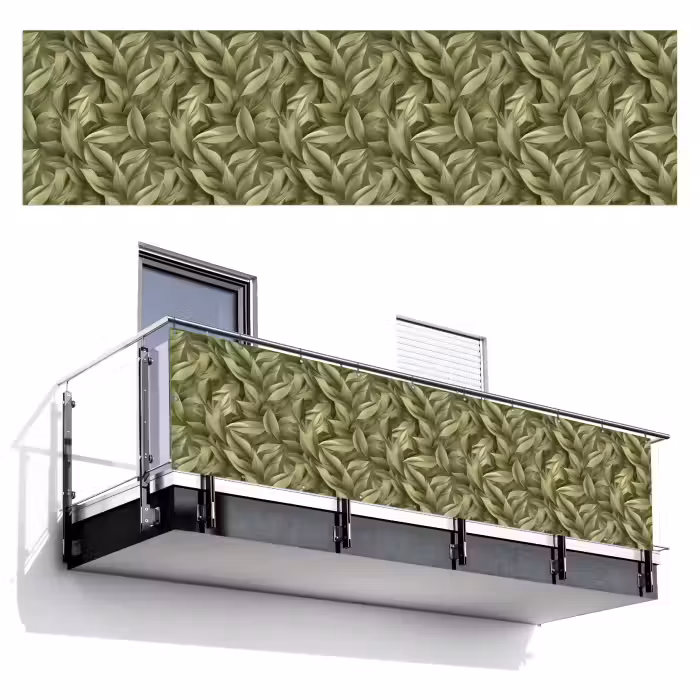 Balkonsichtschutz - Blätter - Modern - Grün