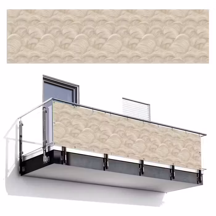 Balkonsichtschutz - Bögen - Muster - Beige