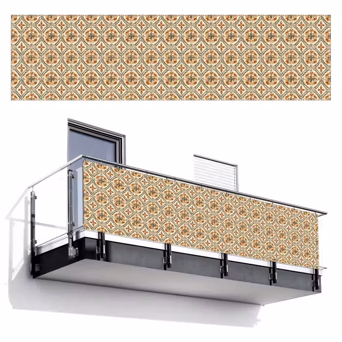Balkonsichtschutz - Elegant - antik - farbenfroh