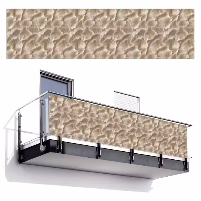 Balkonsichtschutz - Fächertexturen - Beige - Fasertextur
