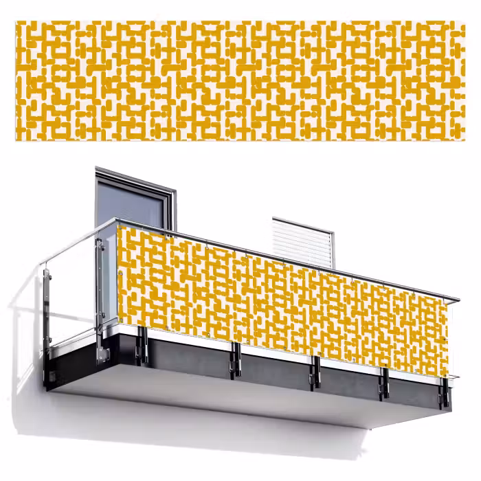 Balkonsichtschutz - Gelb - Beige - Muster