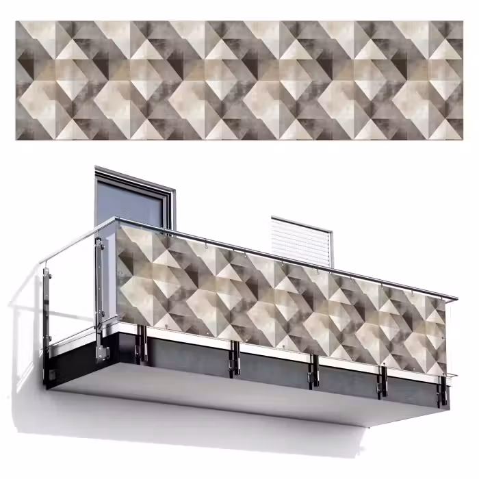 Balkonsichtschutz - Geometrisch - Motiv - Erdtöne