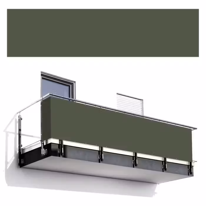 Balkonsichtschutz - Grün - Einfarbig - Olivgrün