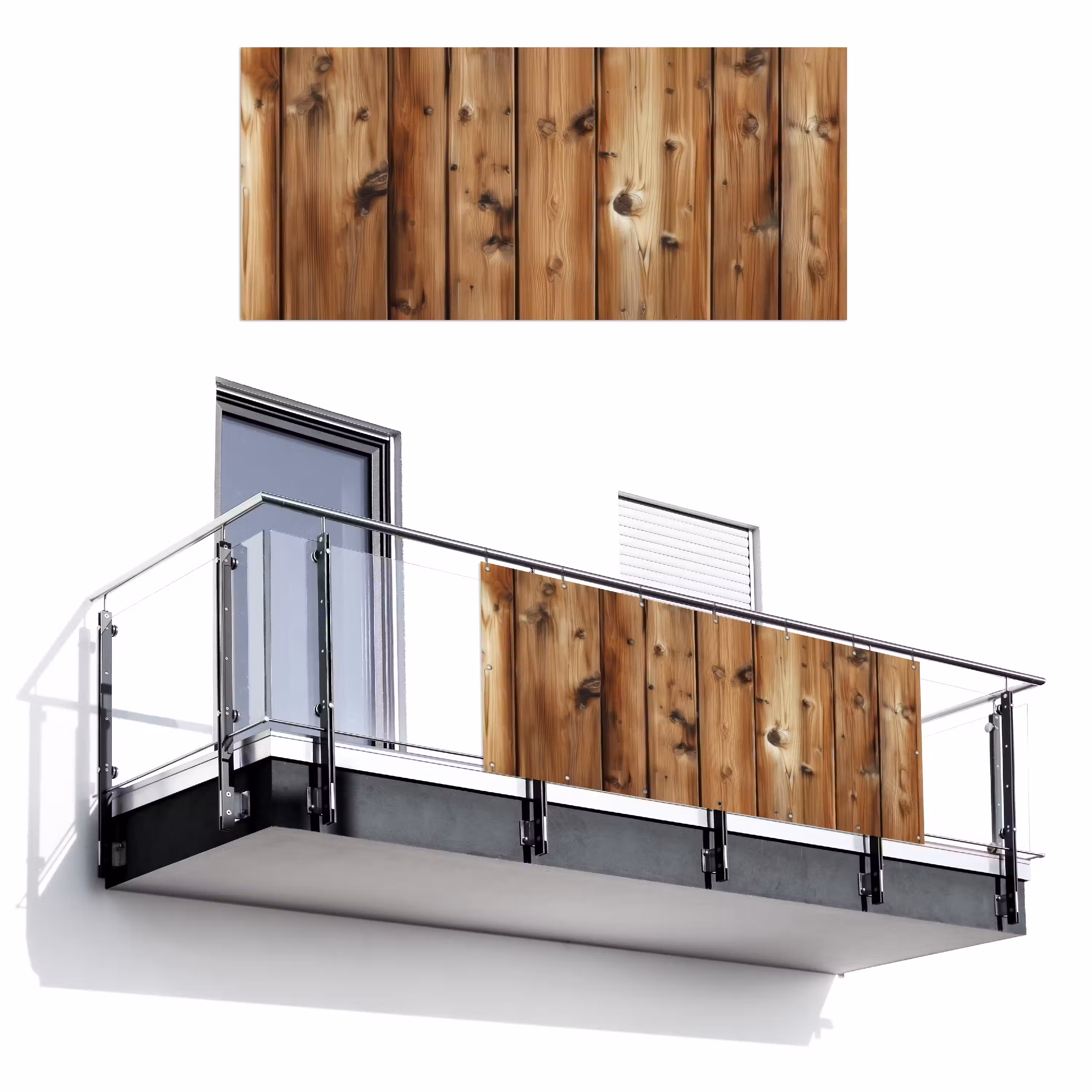 Balkonsichtschutz - Holz - Regale - Braun