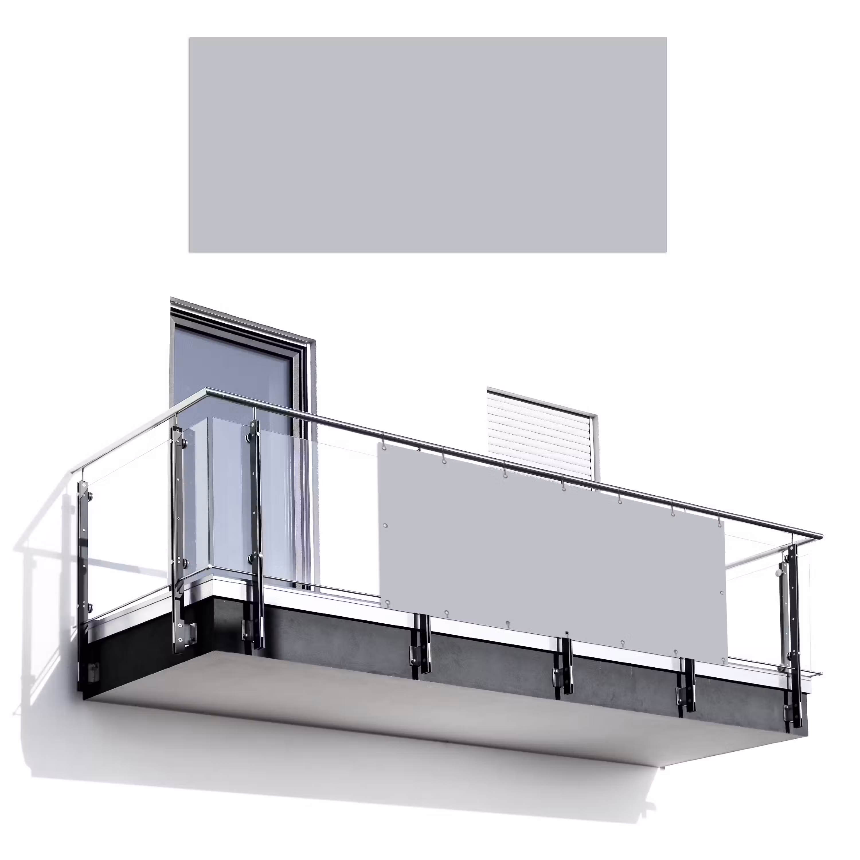 Balkonsichtschutz - Interieur - Grau - Hell