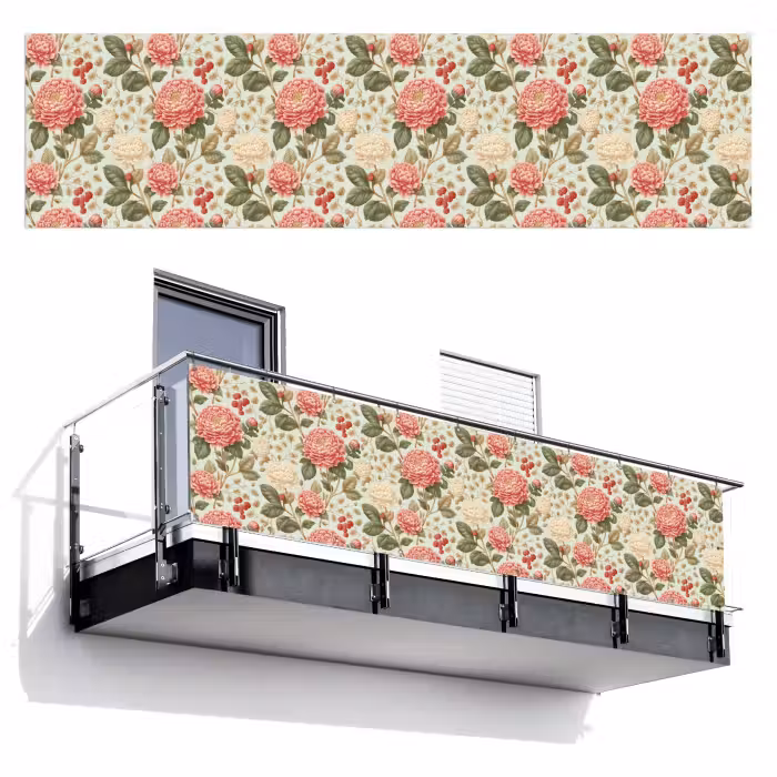 Balkonsichtschutz - Klassisch - Botanisch - Mehrfarbig