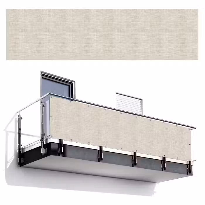 Balkonsichtschutz - Leinen - Textur - Beige