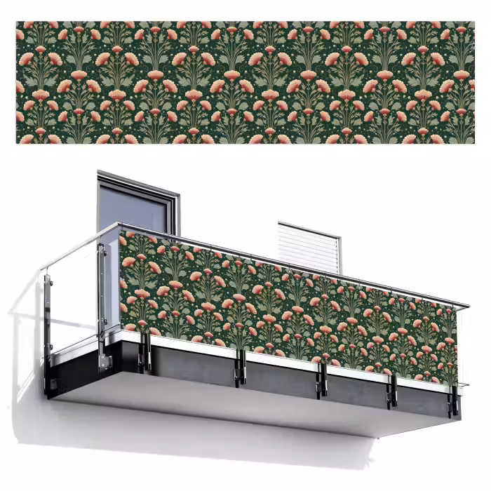 Balkonsichtschutz - Muster - Botanisch - Farbenfroh