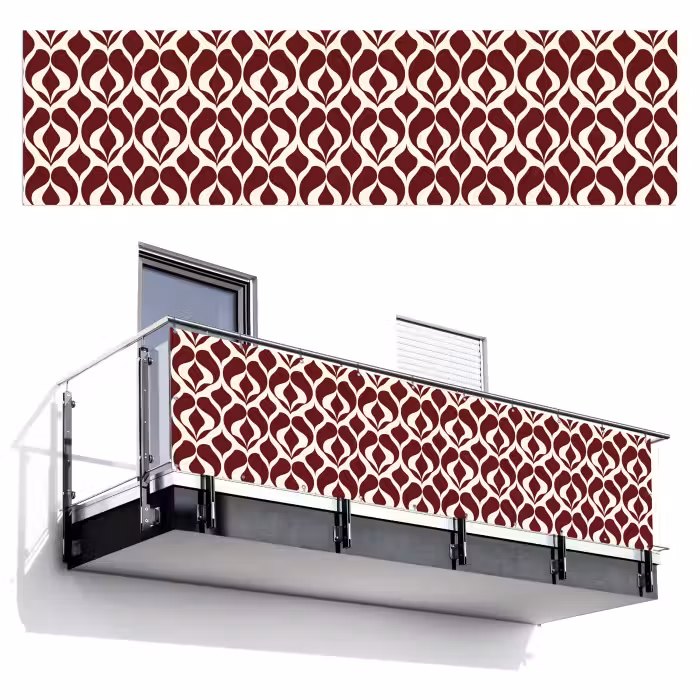 Balkonsichtschutz - Rot - Tropfenmuster - Grafik