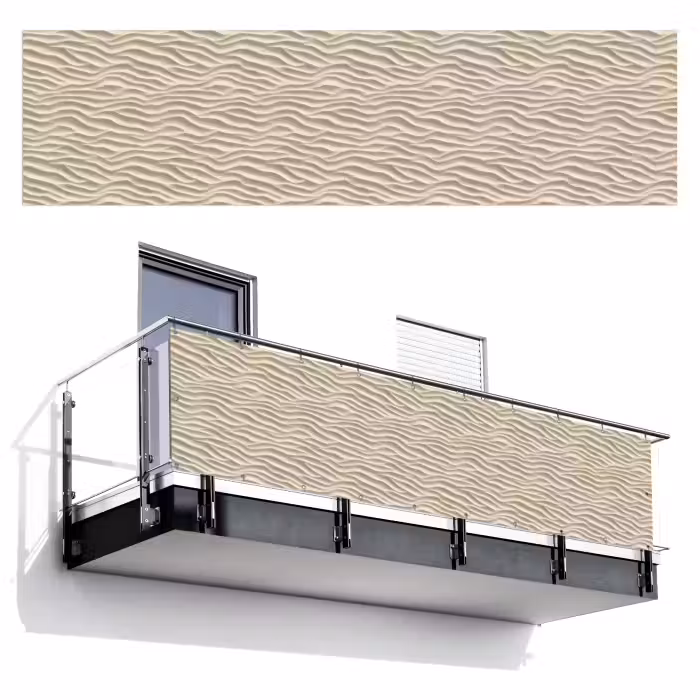 Balkonsichtschutz - Sand - Wellen - Beige