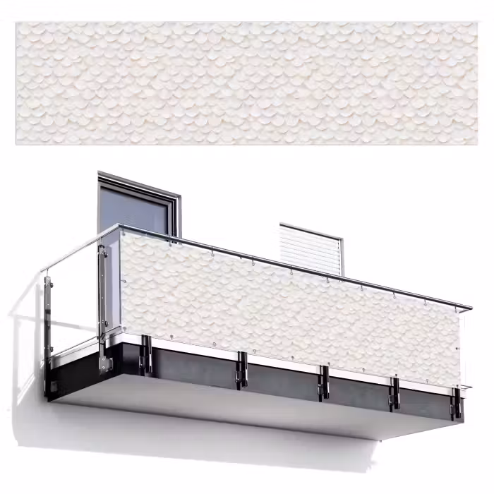 Balkonsichtschutz - Waage - Weiß - Elegant