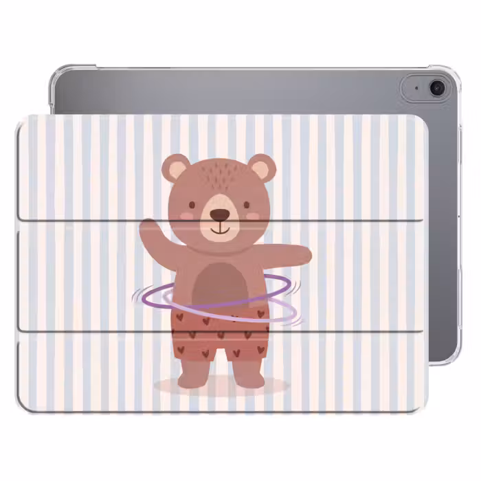 iPad-Hülle - Bär – Reifen – Kinderzimmer – Illustration – Braun