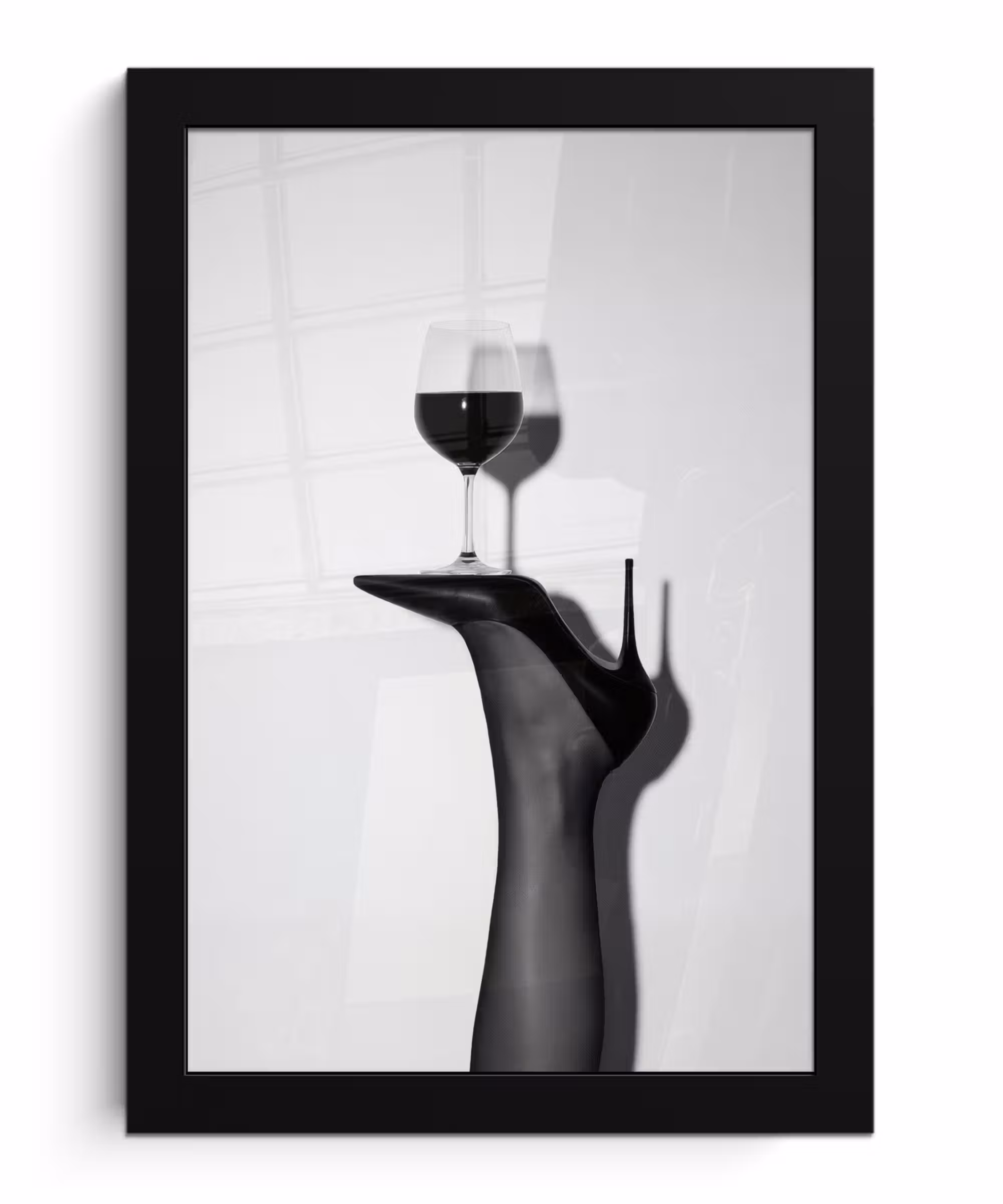 Bilder mit Rahmen - Absatz - Wein - Minimalistisch - Schwarz