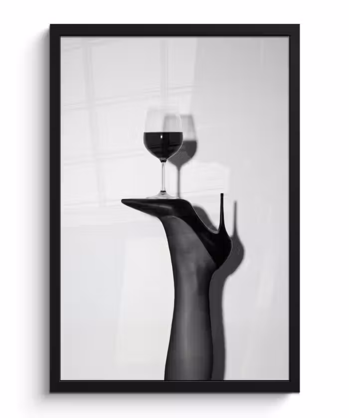 Bilder mit Rahmen - Absatz - Wein - Minimalistisch - Schwarz