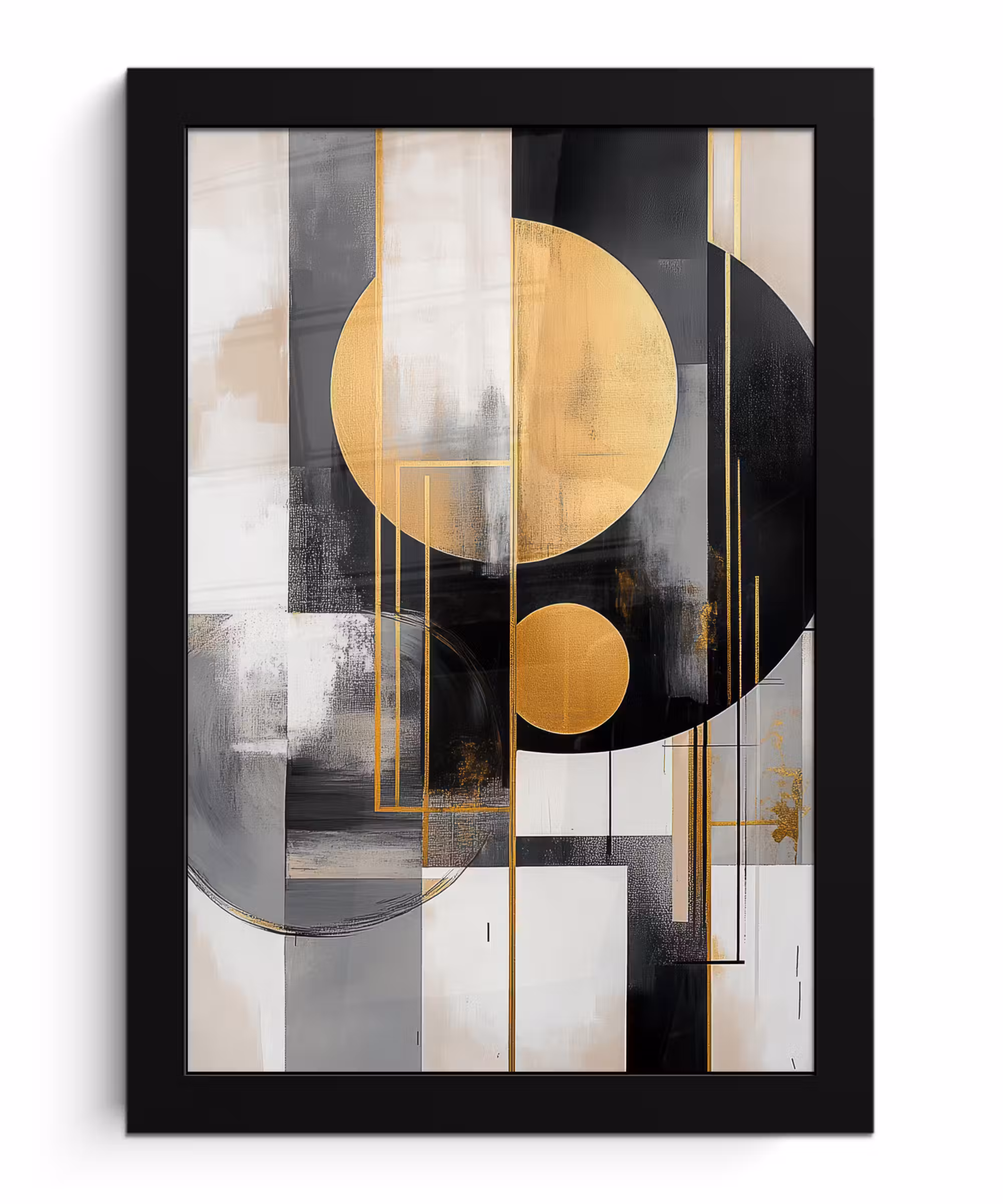 Bilder mit Rahmen - Abstrakt - Gold - Silber - Formen - Ästhetisch - Modern