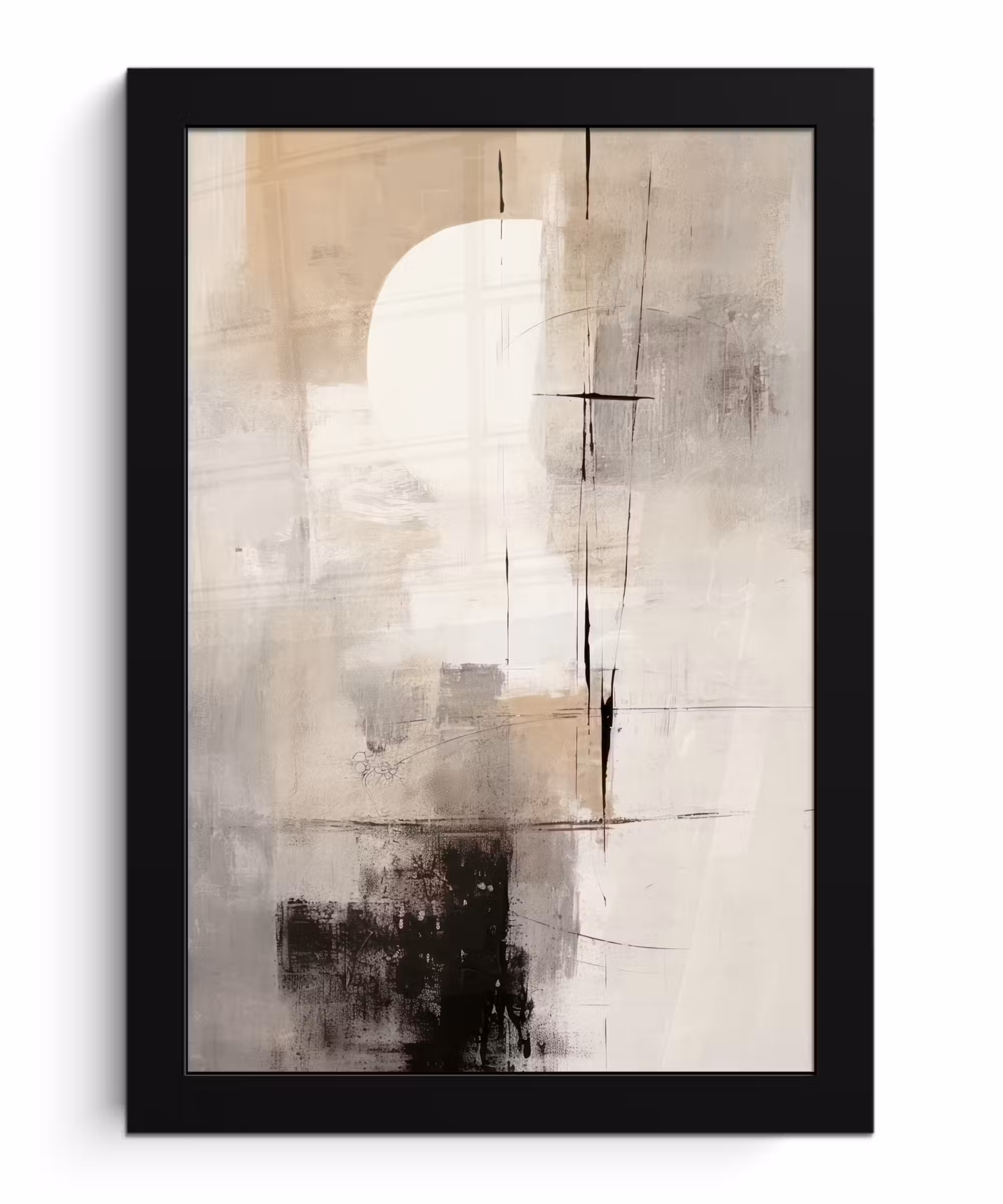 Bilder mit Rahmen - Abstrakt - Kunst - Grau