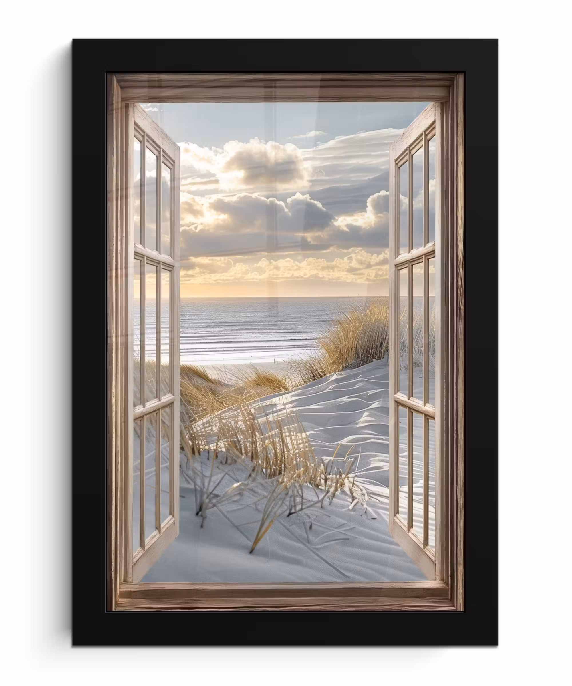 Bilder mit Rahmen - Aussicht - Strand - Dünen - Meer - Natur