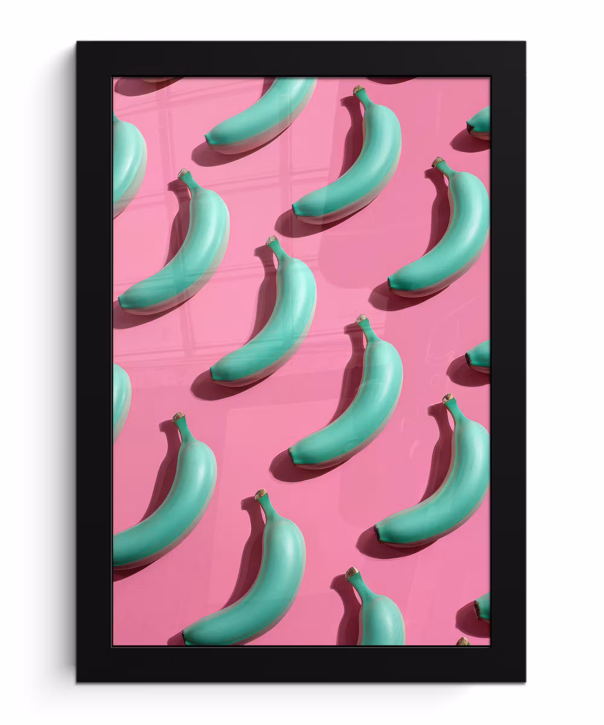 Bilder mit Rahmen - Bananen - Muster - Blau - Rosa