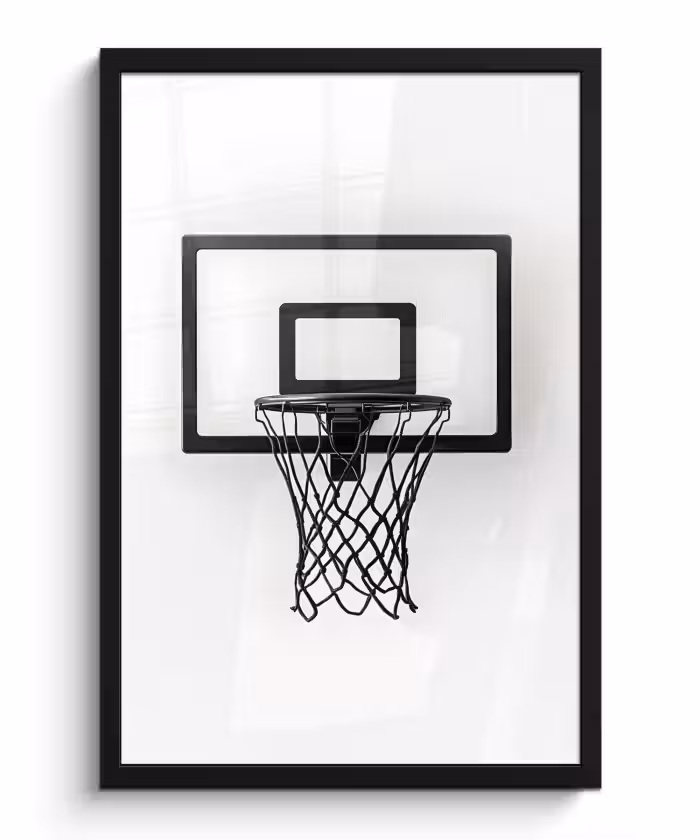 Bilder mit Rahmen - Basketballbrett - Minimalistisch - Schwarz