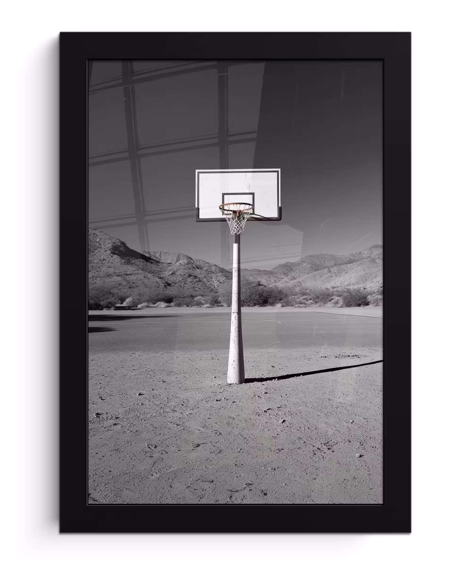 Bilder mit Rahmen - Basketballstange - Landschaft - Sand - Weiß