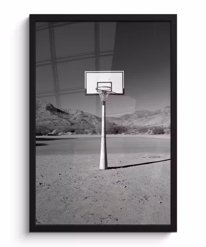 Bilder mit Rahmen - Basketballstange - Landschaft - Sand - Weiß