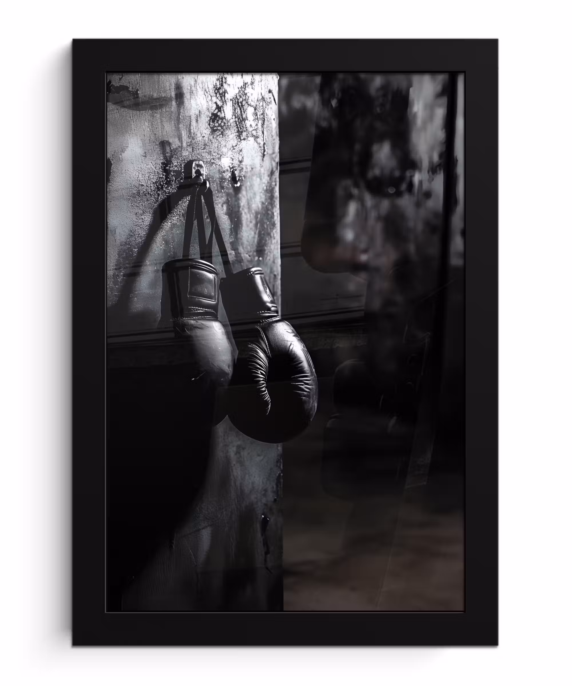 Bilder mit Rahmen - Boxhandschuhe - Wand - Dunkel - Schwarz