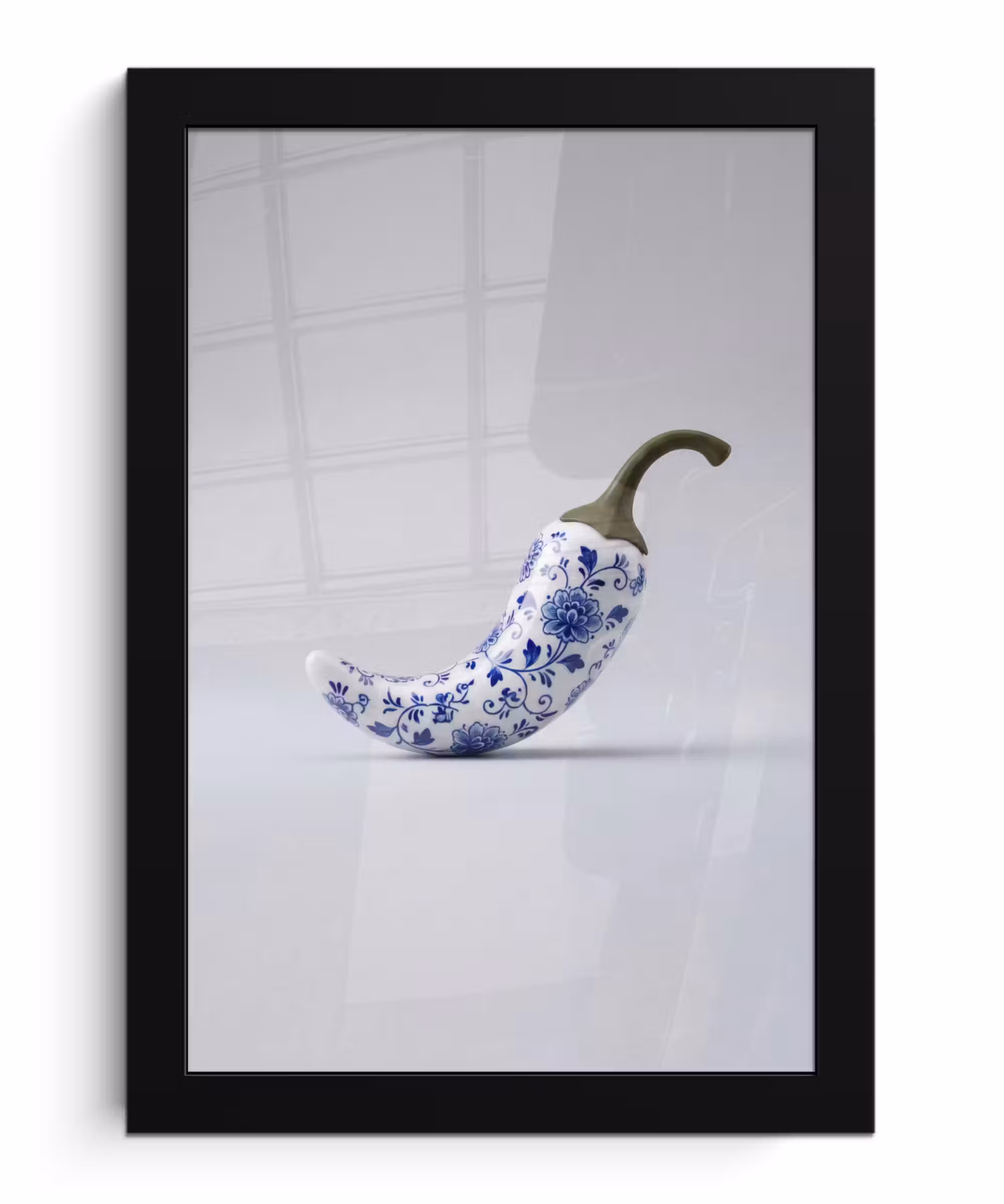 Bilder mit Rahmen - Chilischote - Keramik - Blau