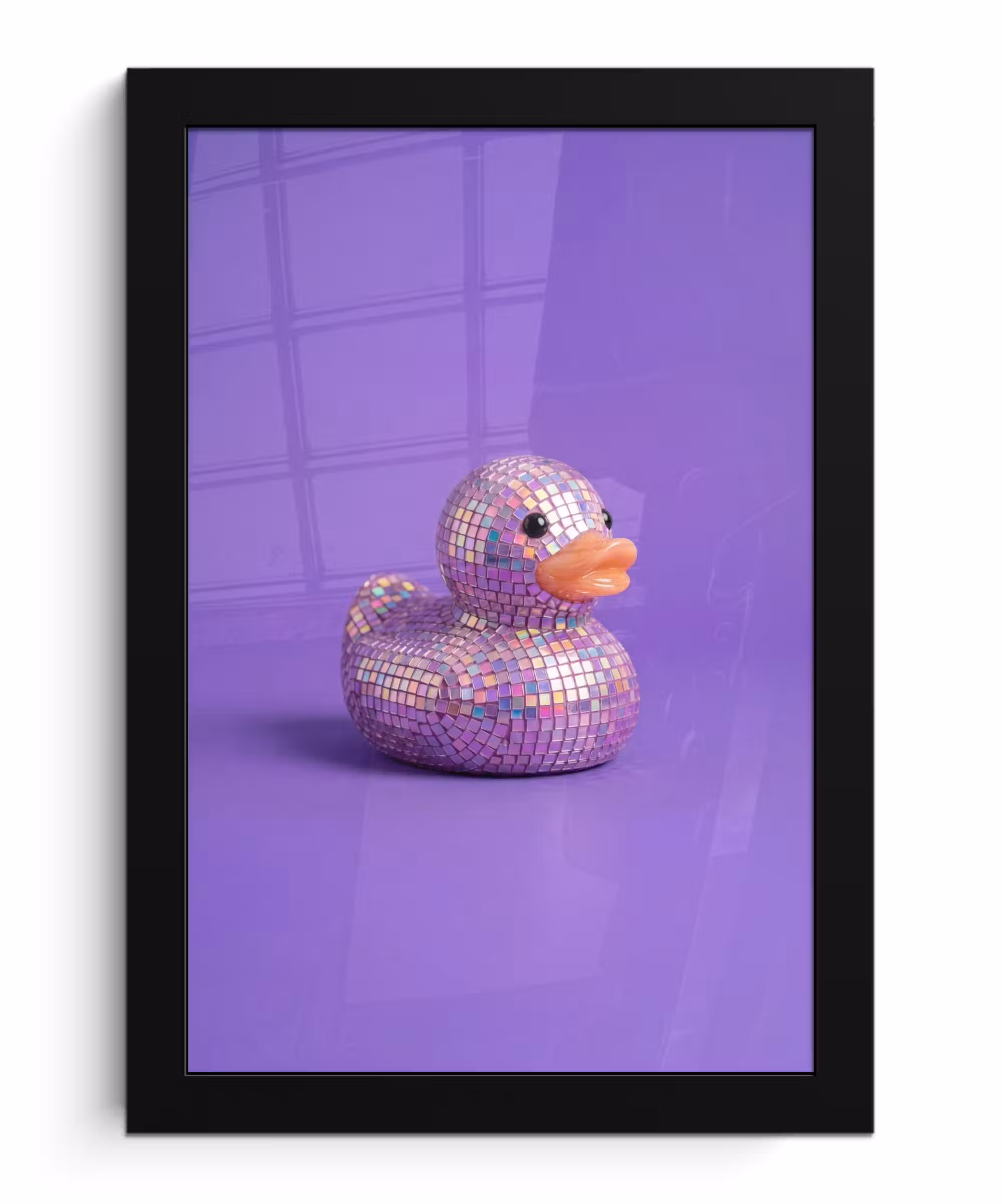 Bilder mit Rahmen - Disco - Ente - Lila