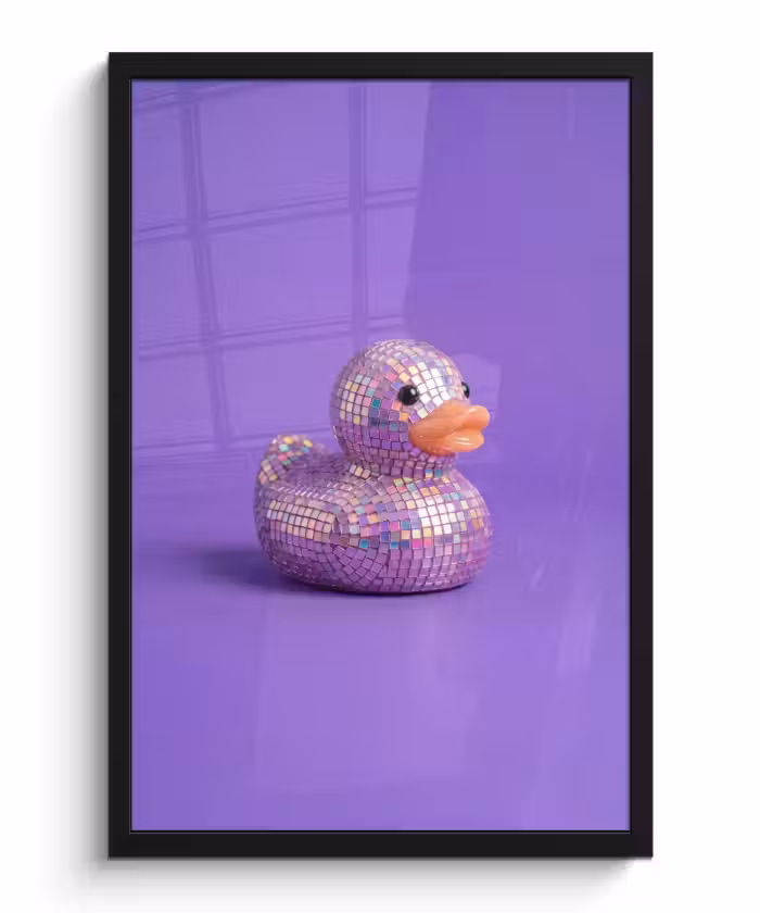 Bilder mit Rahmen - Disco - Ente - Lila