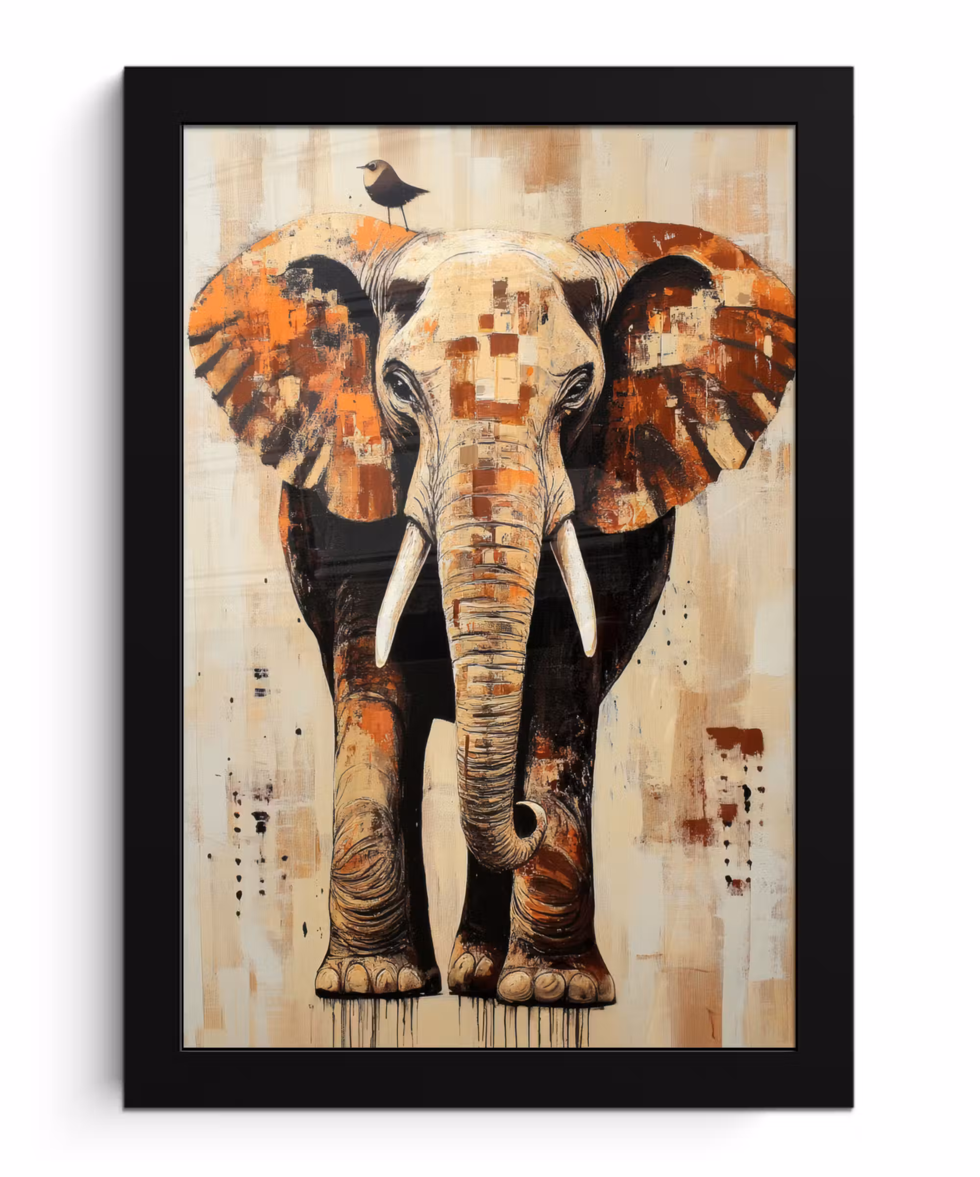 Bilder mit Rahmen - Elefant - Rüssel - Mosaik - Abstrakt