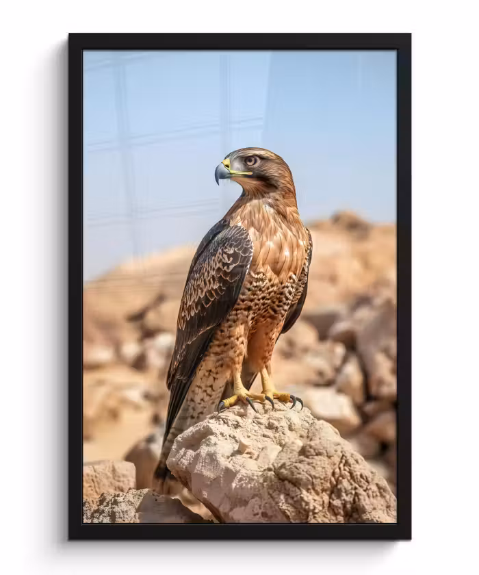 Bilder mit Rahmen - Falke - Vogel - Fels - Macht