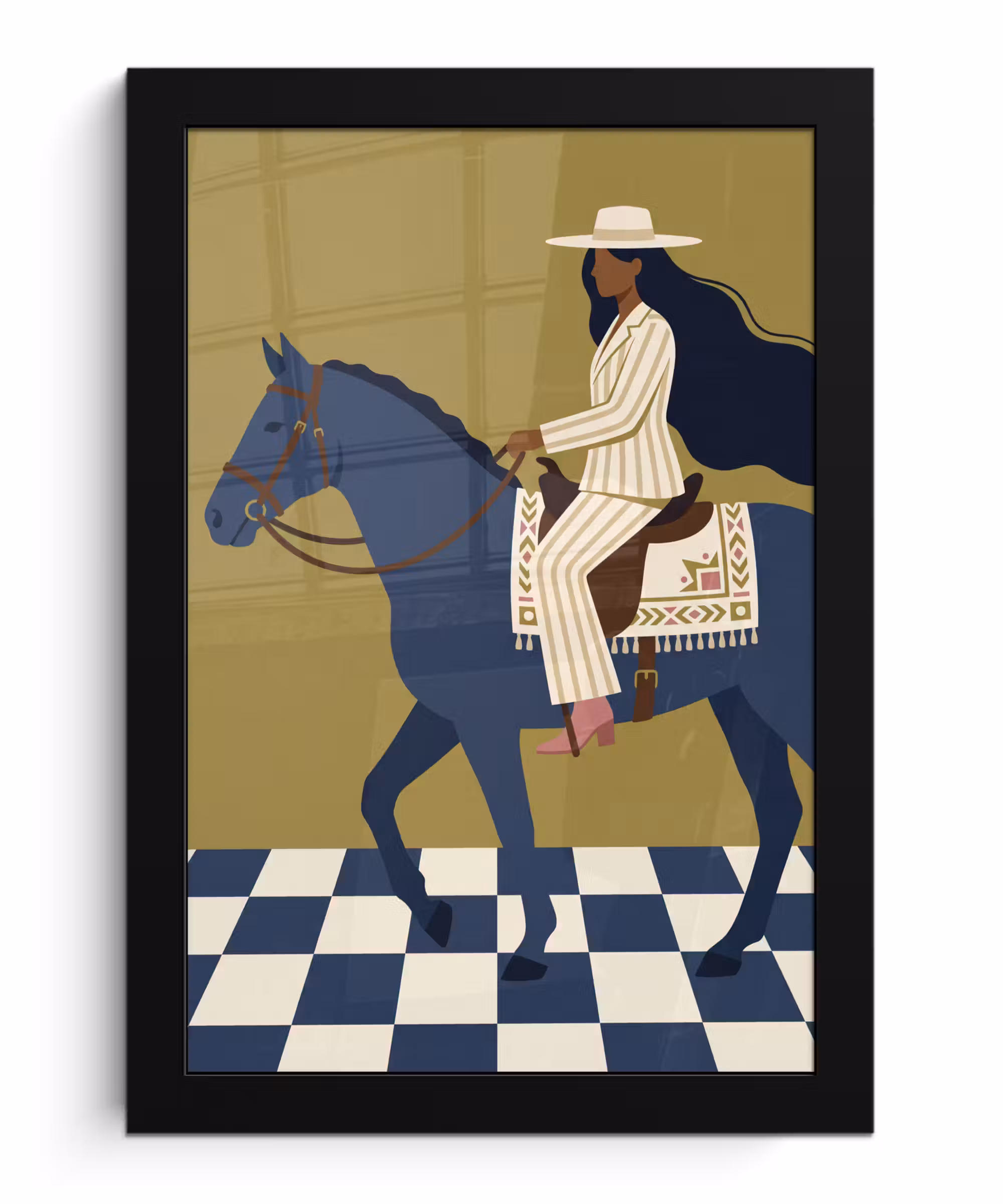 Bilder mit Rahmen - Frau – Pferd – Reiten – Modern – Abstrakt