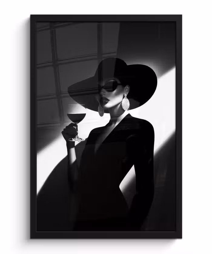 Bilder mit Rahmen - Frau - Wein - Chic