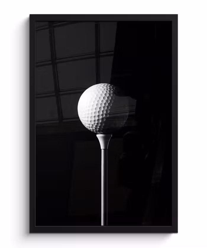 Bilder mit Rahmen - Golfball - Minimalistisch - Weiß