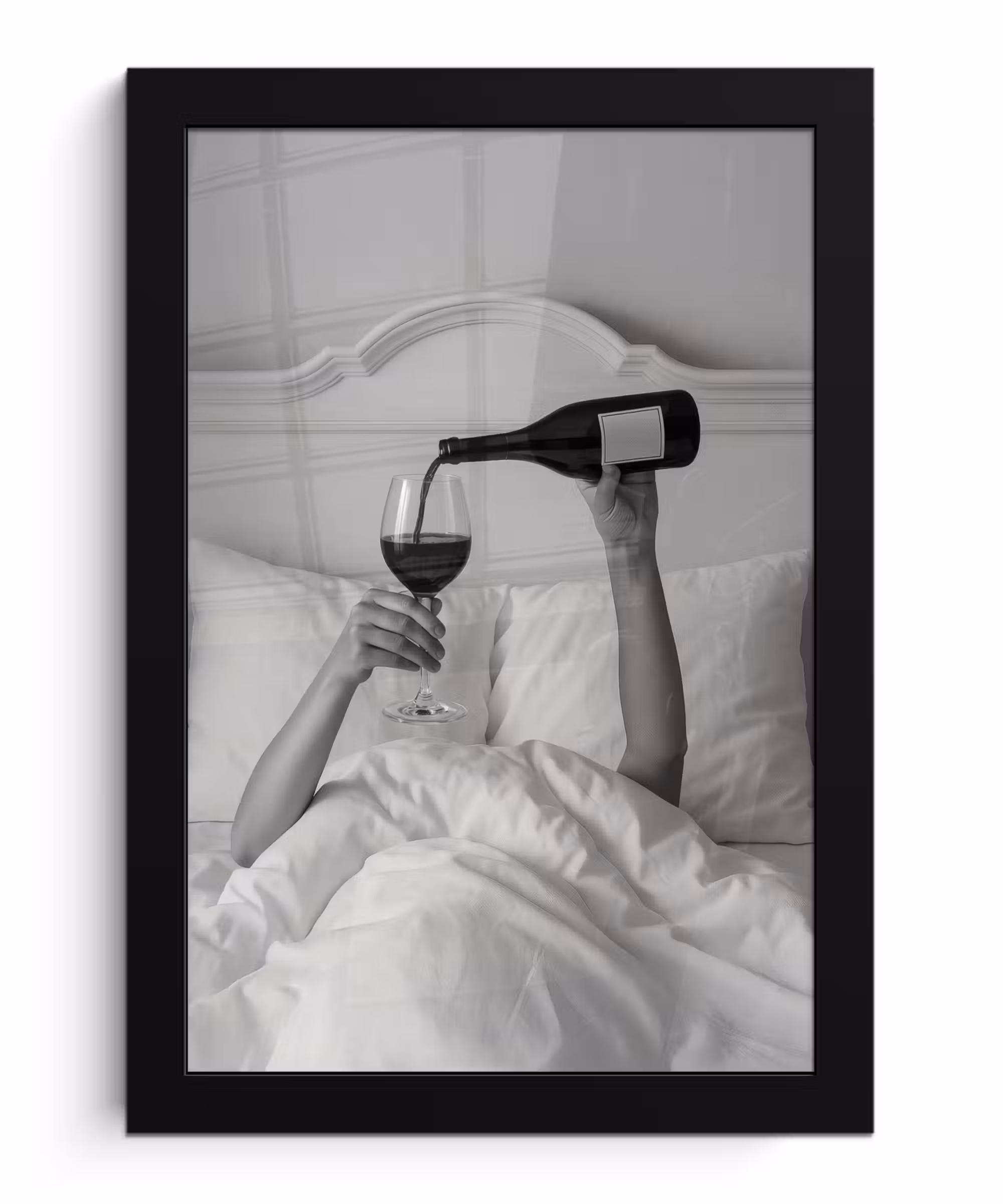 Bilder mit Rahmen - Laken - Arme - Wein - Glas
