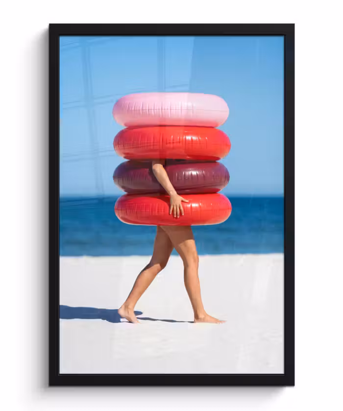 Bilder mit Rahmen - Menschen – Strand – Sommer – Freizeit – Farbenfroh